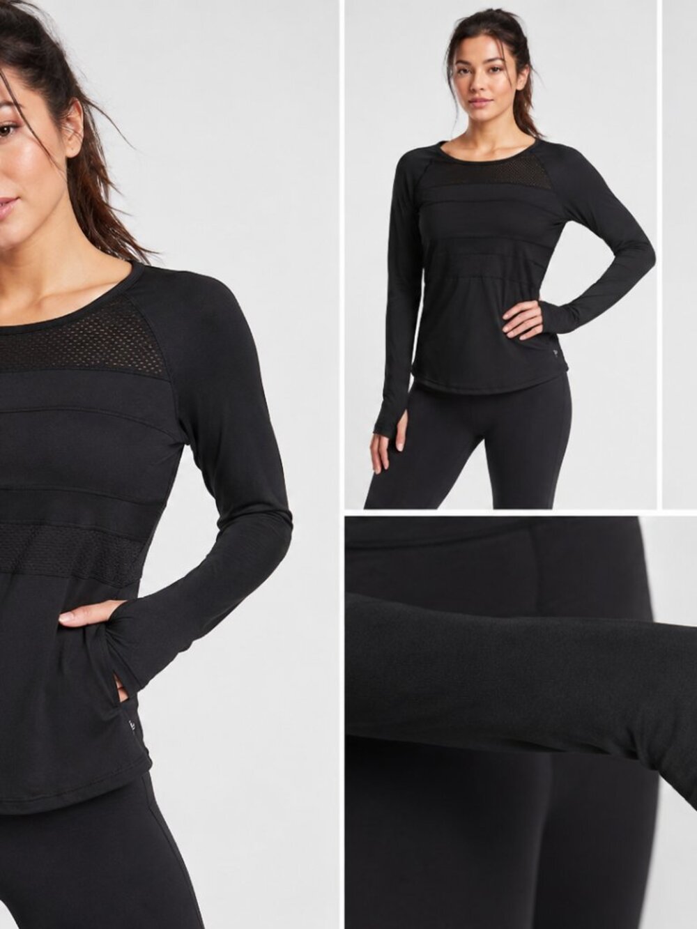 Danskin Now Black Athletic Long Sleeve Top XS